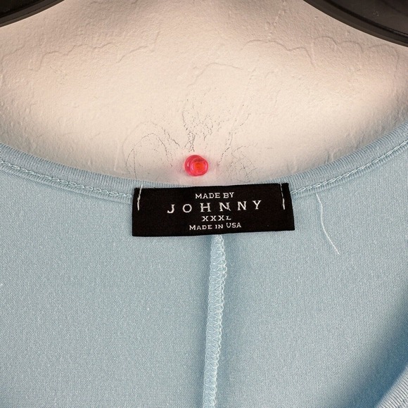Made By Johnny Baby Blue Tunic Dress Shift V Neck Womens 3XL casual Stretchy - Picture 3 of 7